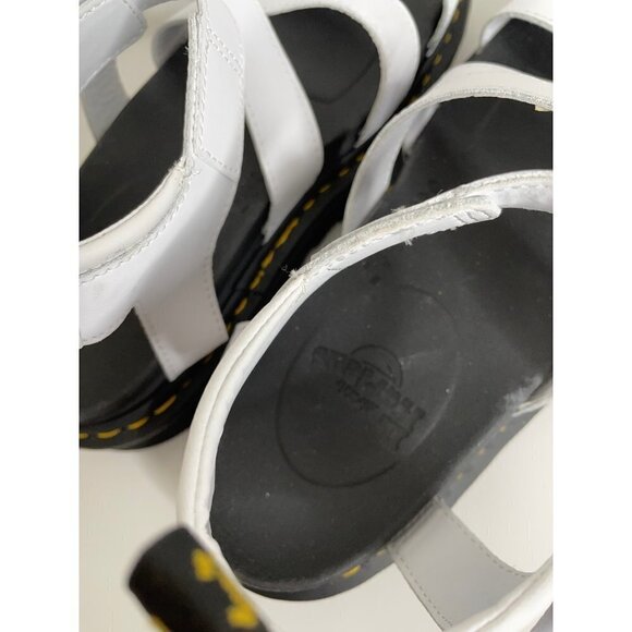 Doc Dr. Martens Blaire Flatform White Leather Sandals Women's Size 8 39 UK 6 New - Picture 5 of 6